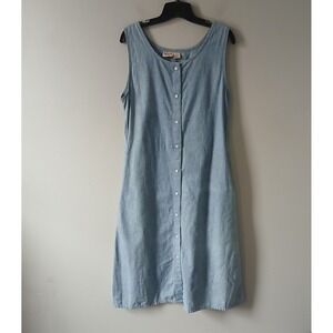 Woolrich Women's Size Medium Button-Down Midi Dress VTG 1990's 100% Cotton